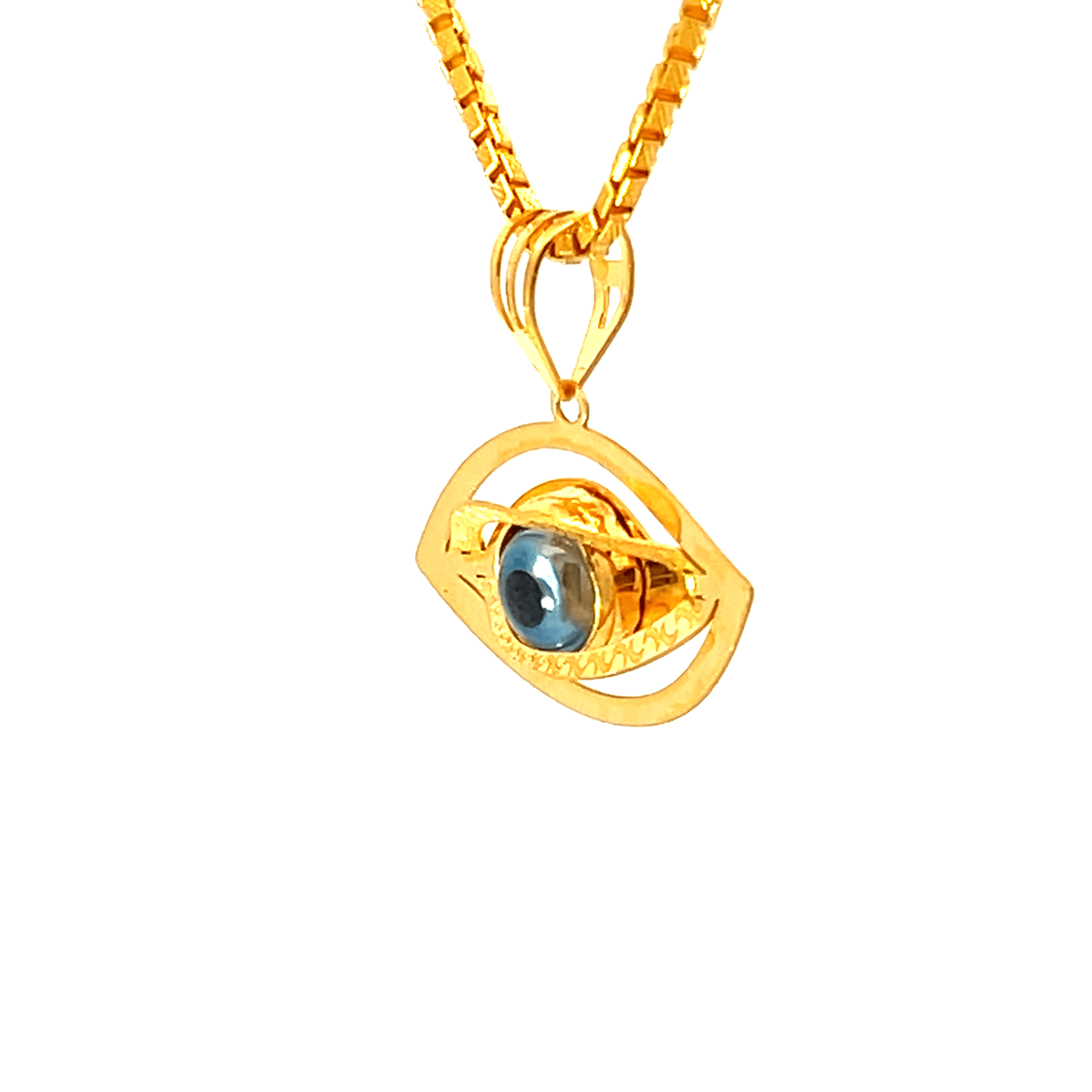 22K Yellow Gold Religious Evil Eye Medium Pendants with gold weight of 1.58g