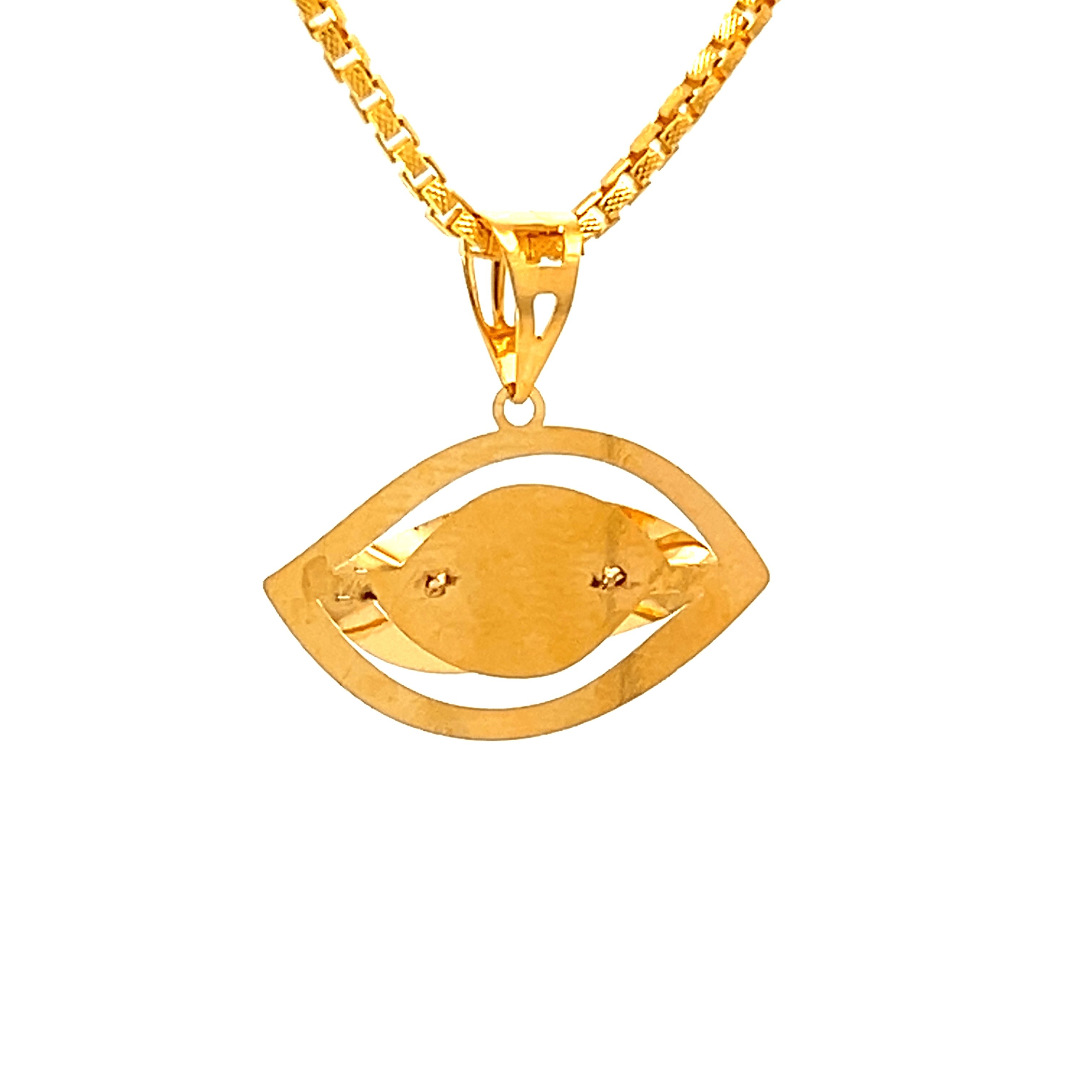 22K Yellow Gold Religious Evil Eye Medium Pendants with gold weight of 1.58g