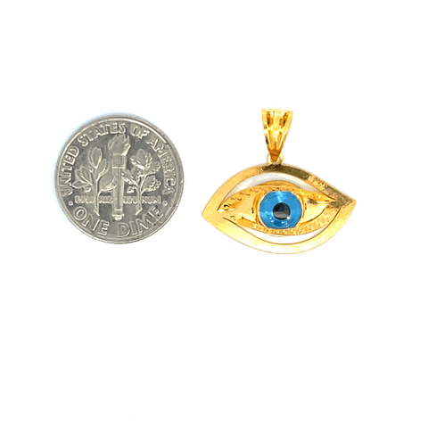 22K Yellow Gold Religious Evil Eye Medium Pendants with gold weight of 1.58g