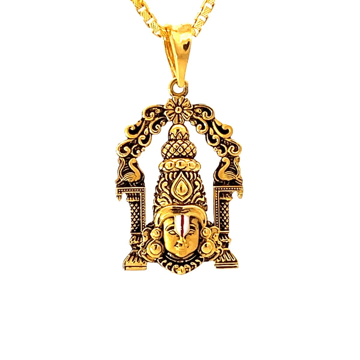 22K Yellow Gold Religious Tirupati Balaji Medium Pendants with gold weight of 3.74g