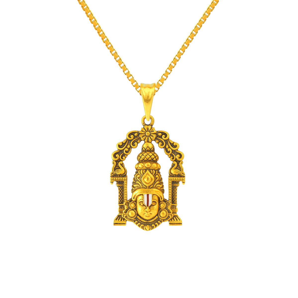 22K Yellow Gold Religious Tirupati Balaji Medium Pendants with gold weight of 3.74g