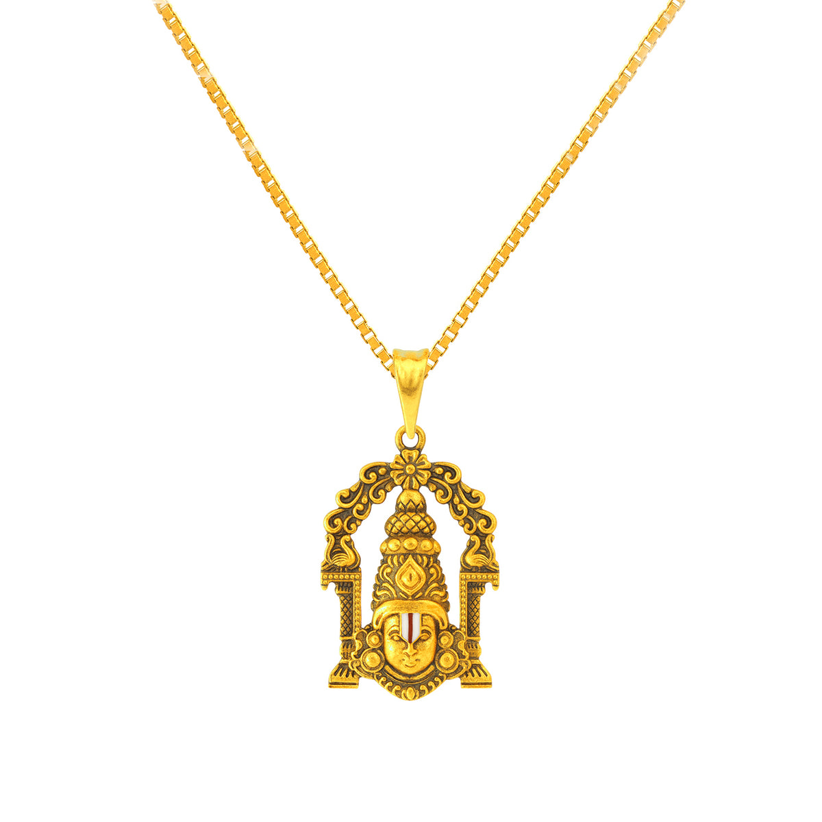 22K Yellow Gold Religious Tirupati Balaji Medium Pendant with gold weight of 3.74g