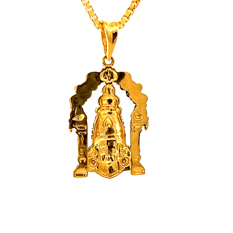 22K Yellow Gold Religious Tirupati Balaji Medium Pendants with gold weight of 3.74g