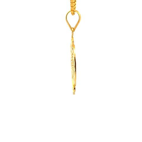 22K Yellow Gold Religious Khanda Large Pendants with gold weight of 3.86g