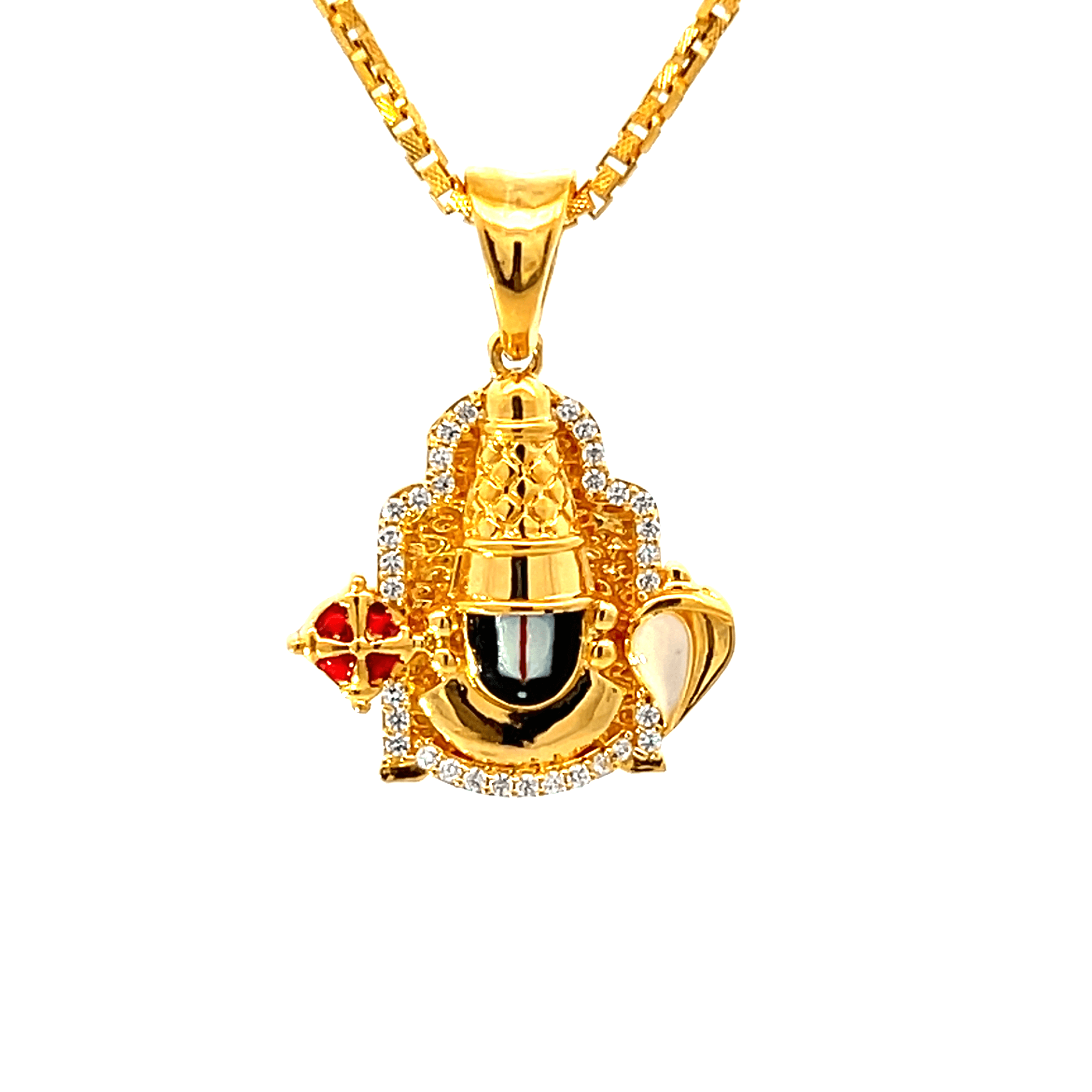 22K Yellow Gold Religious Tirupati Balaji Medium Pendants with gold weight of 5.81g