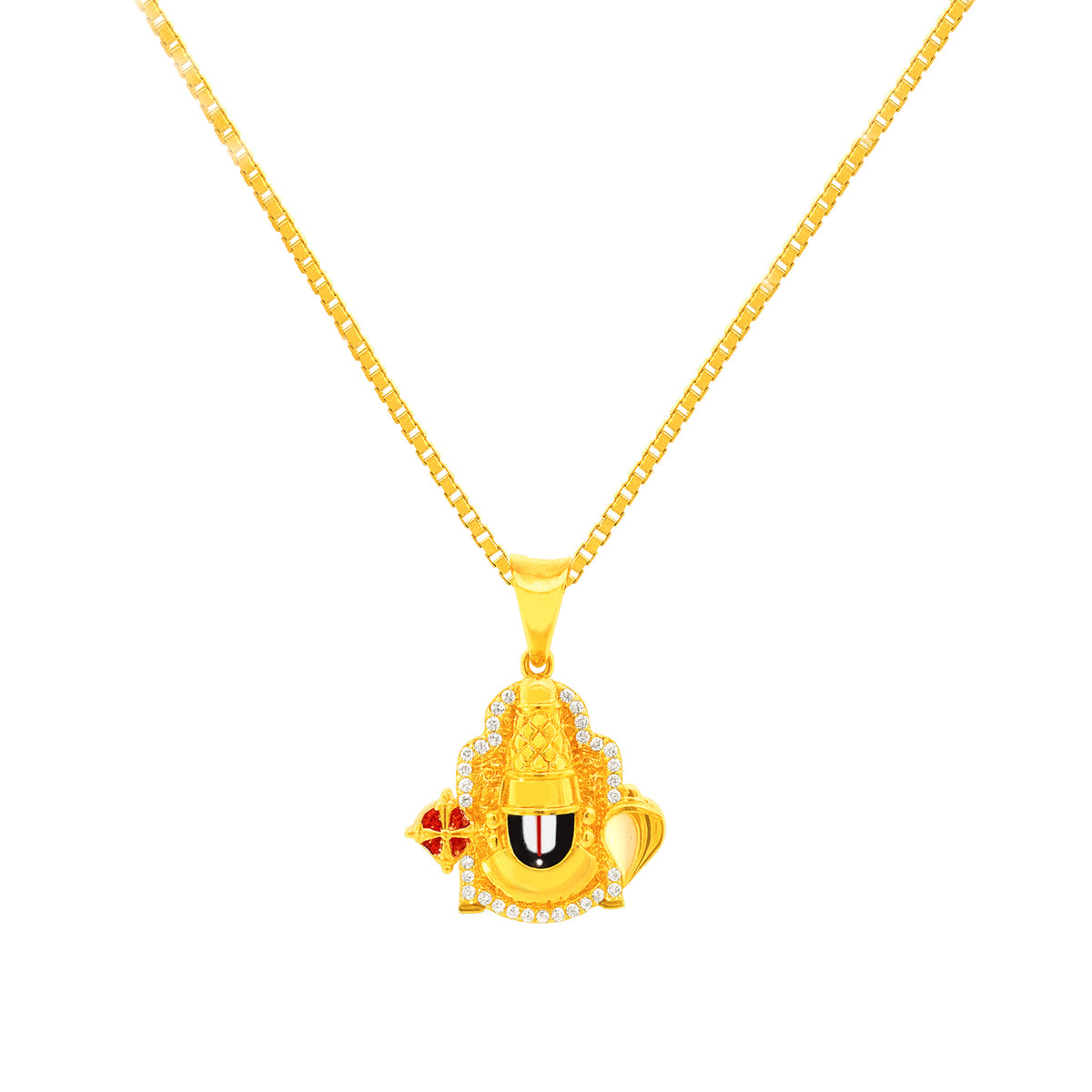 22K Yellow Gold Religious Tirupati Balaji Medium Pendant with gold weight of 5.81g