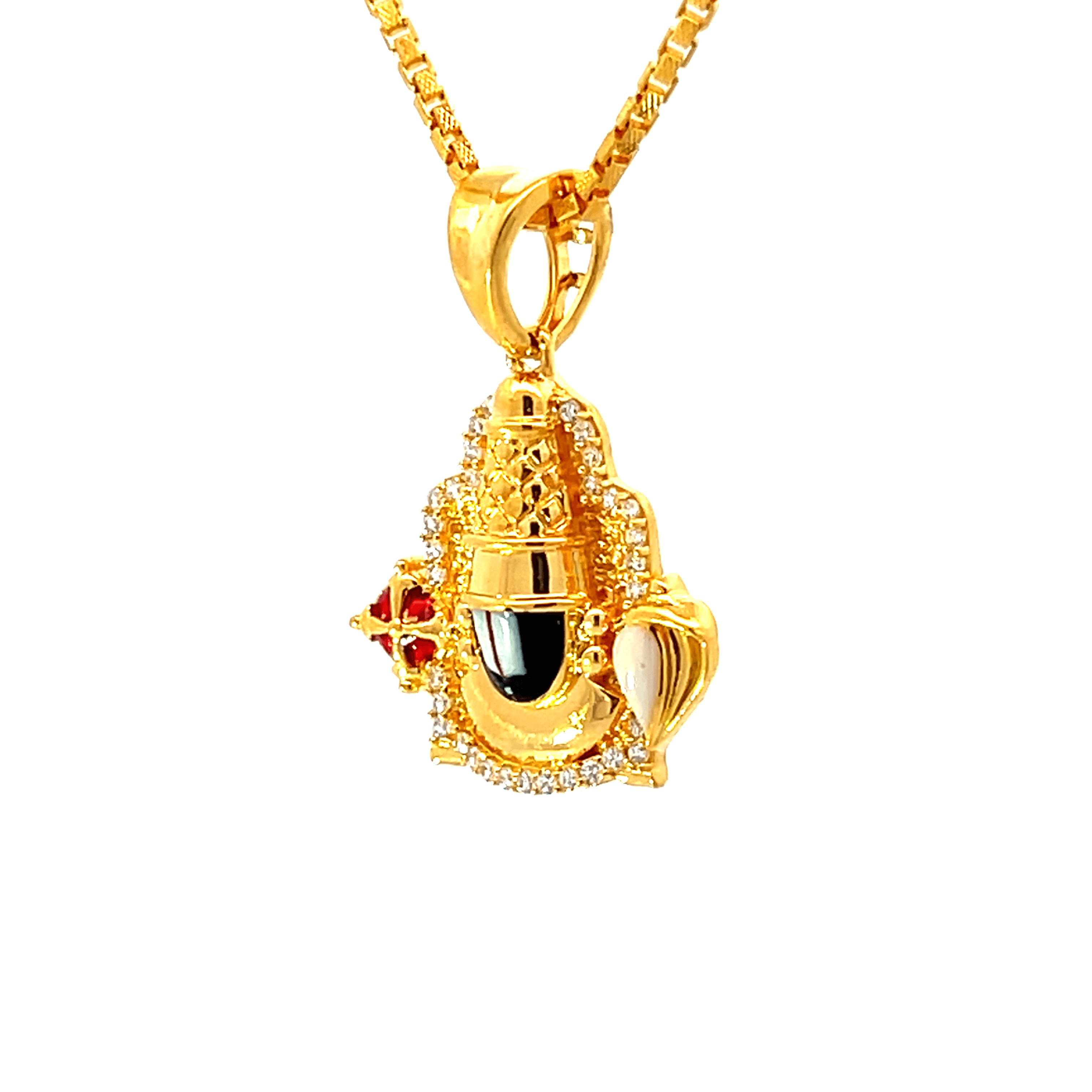 22K Yellow Gold Religious Tirupati Balaji Medium Pendants with gold weight of 5.81g