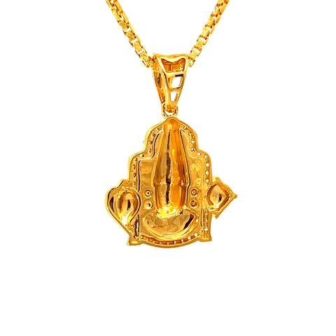 22K Yellow Gold Religious Tirupati Balaji Medium Pendants with gold weight of 5.81g