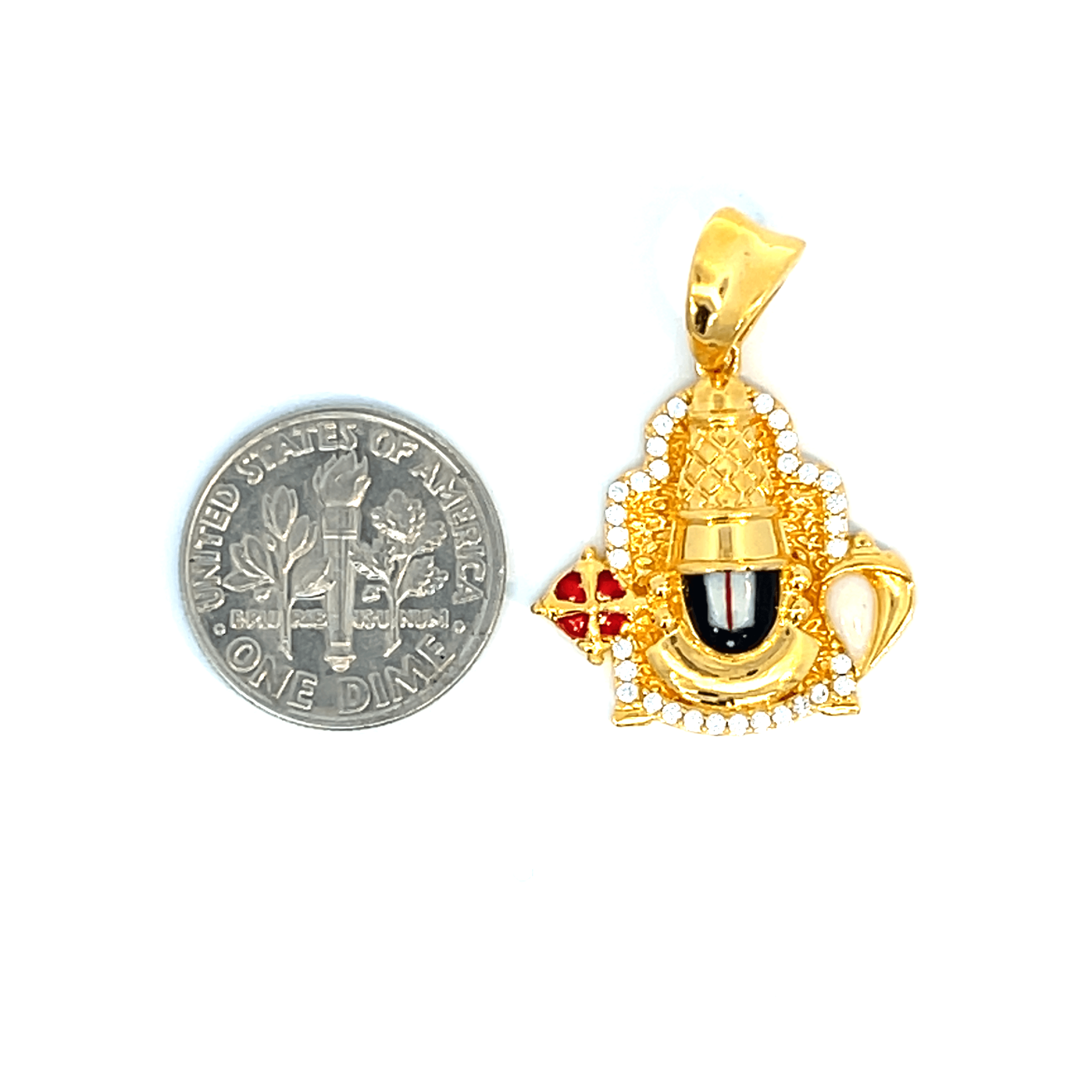 22K Yellow Gold Religious Tirupati Balaji Medium Pendants with gold weight of 5.81g