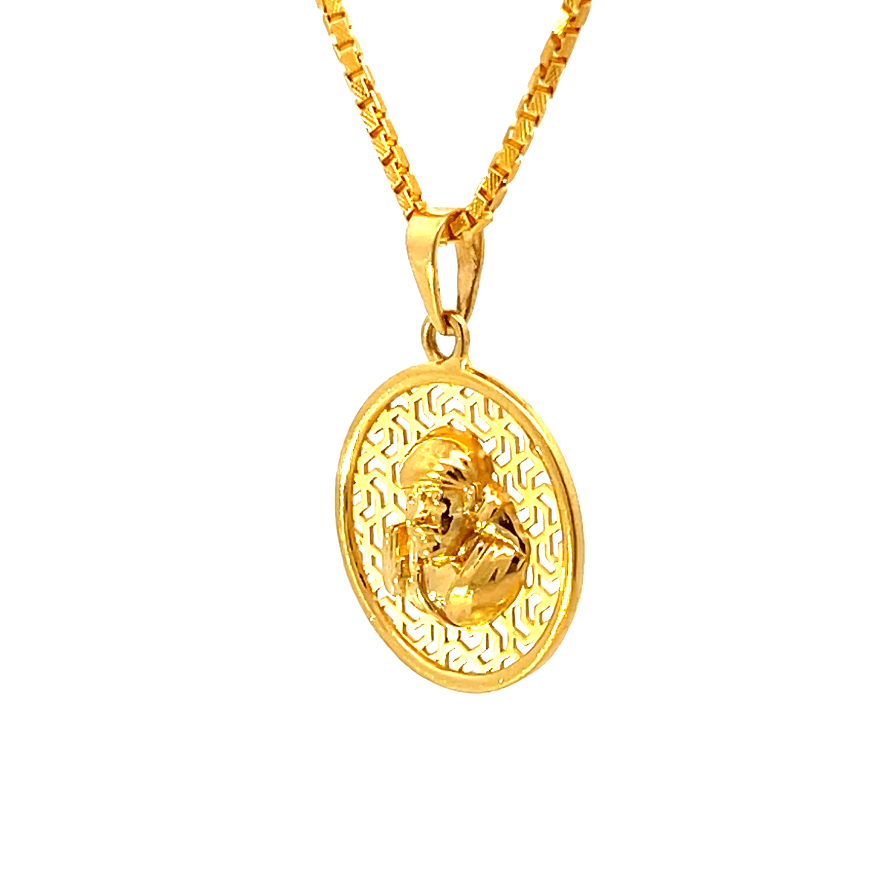 22K Yellow Gold Religious Sai Baba Medium Pendants with gold weight of 3.52g