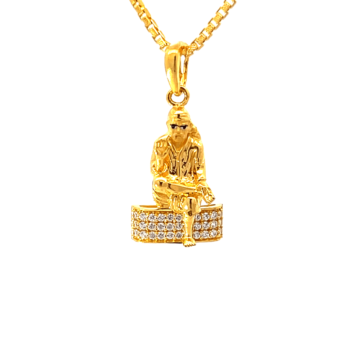 22K Yellow Gold Religious Sai Baba Medium Pendants with gold weight of 4.34g