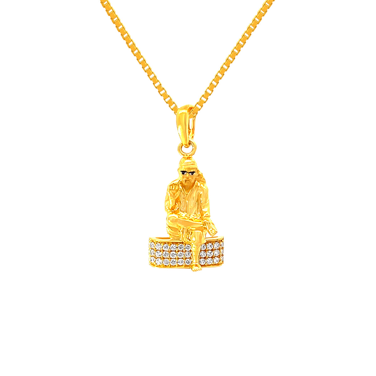 22K Yellow Gold Religious Sai Baba Medium Pendants with gold weight of 4.34g