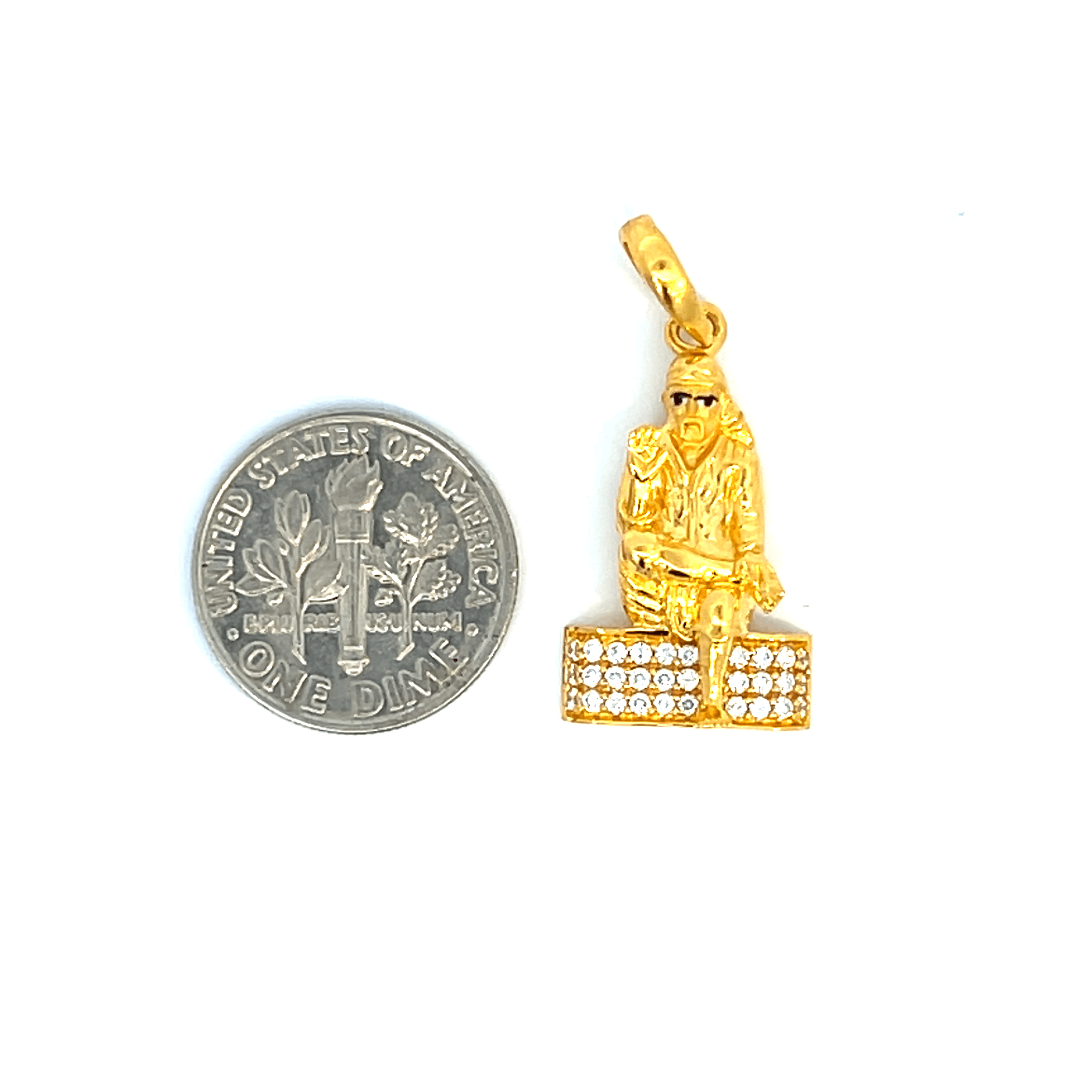 22K Yellow Gold Religious Sai Baba Medium Pendants with gold weight of 4.34g