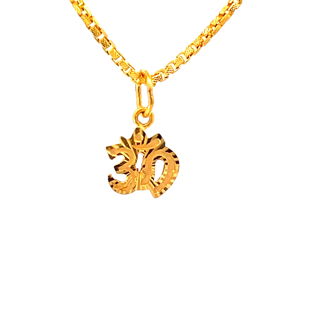 22K Yellow Gold Religious Om Small Pendants with gold weight of 1.07g
