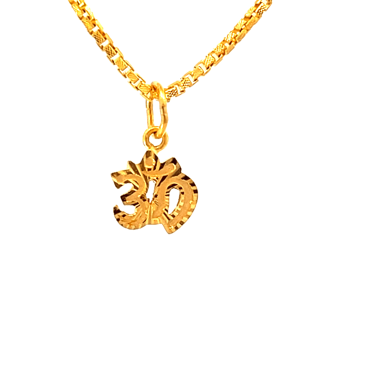 22K Yellow Gold Religious Om Small Pendants with gold weight of 1.07g