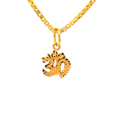 22K Yellow Gold Religious Om Small Pendants with gold weight of 1.07g