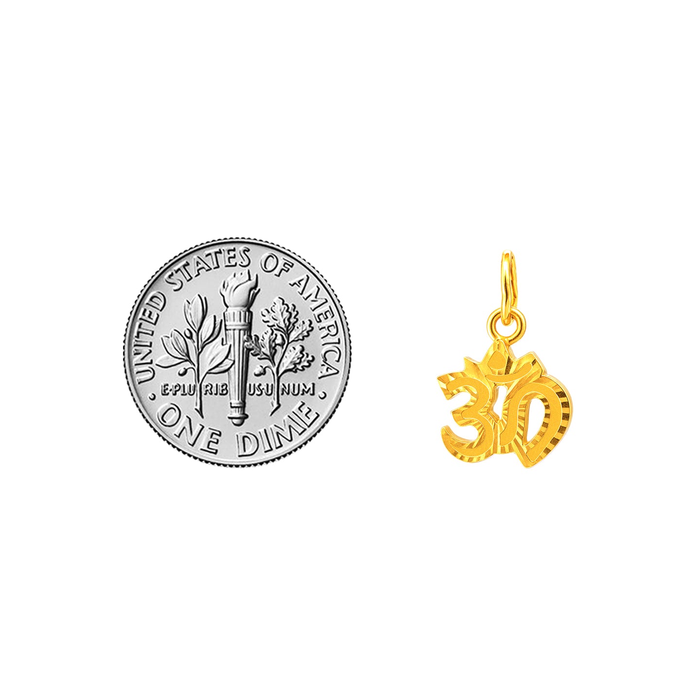 22K Yellow Gold Religious Om Small Pendants with gold weight of 1.07g