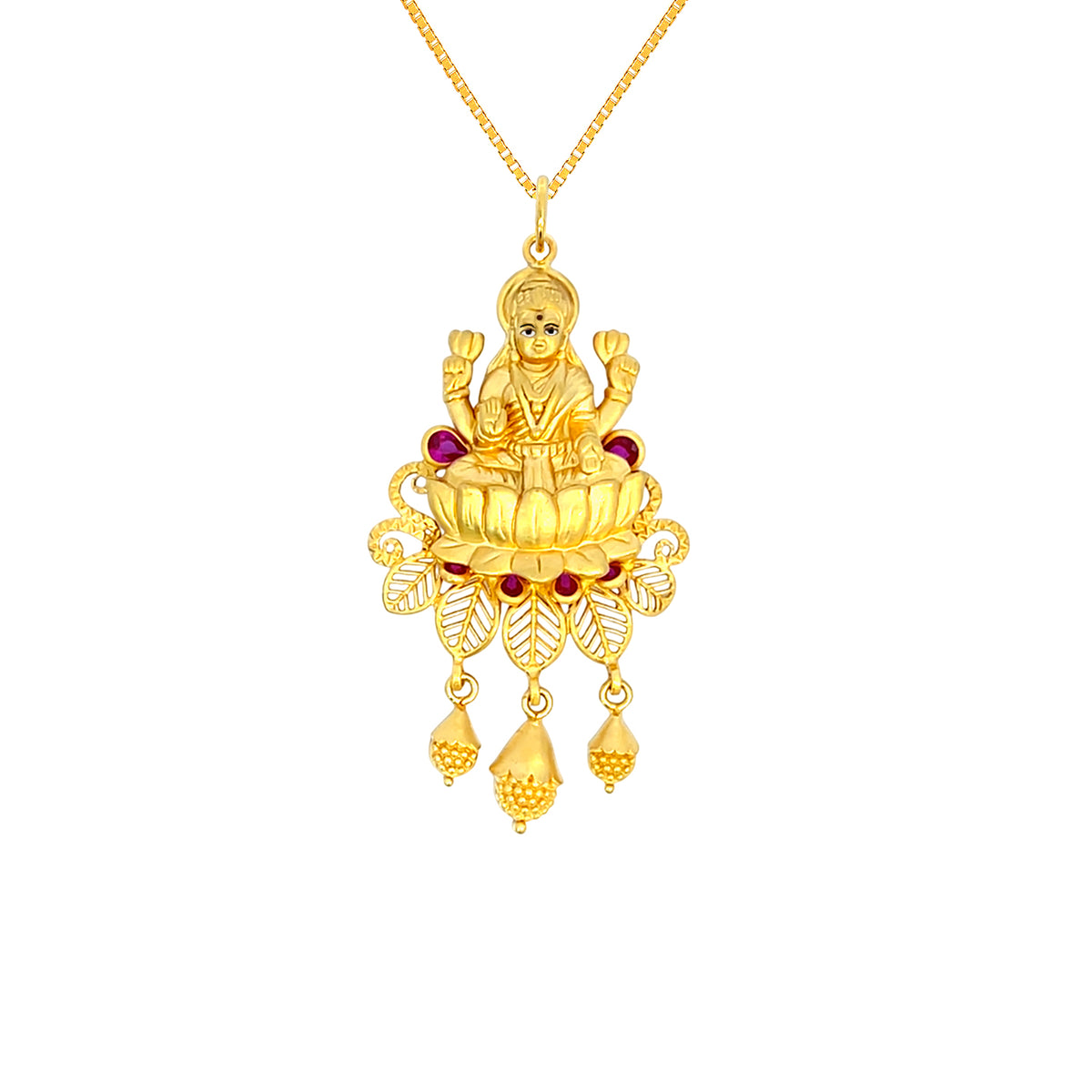 22K Yellow Gold Religious Lakshmi Large Pendants with gold weight of 6.24g