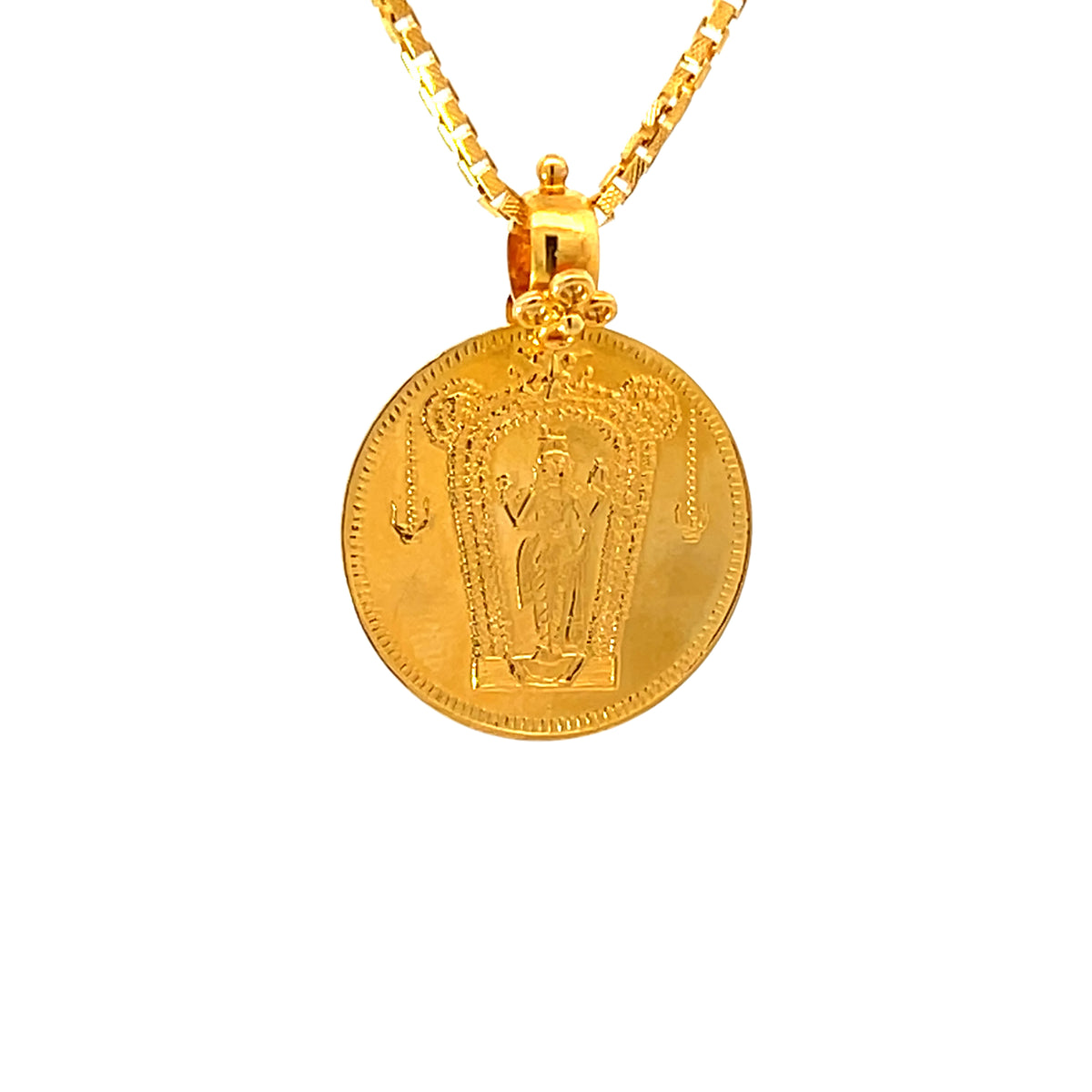 22K Yellow Gold Religious Lakshmi Medium Pendants with gold weight of 4g
