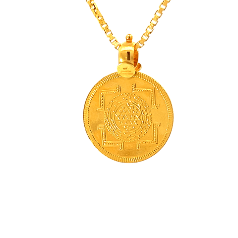 22K Yellow Gold Religious Lakshmi Medium Pendants with gold weight of 4g