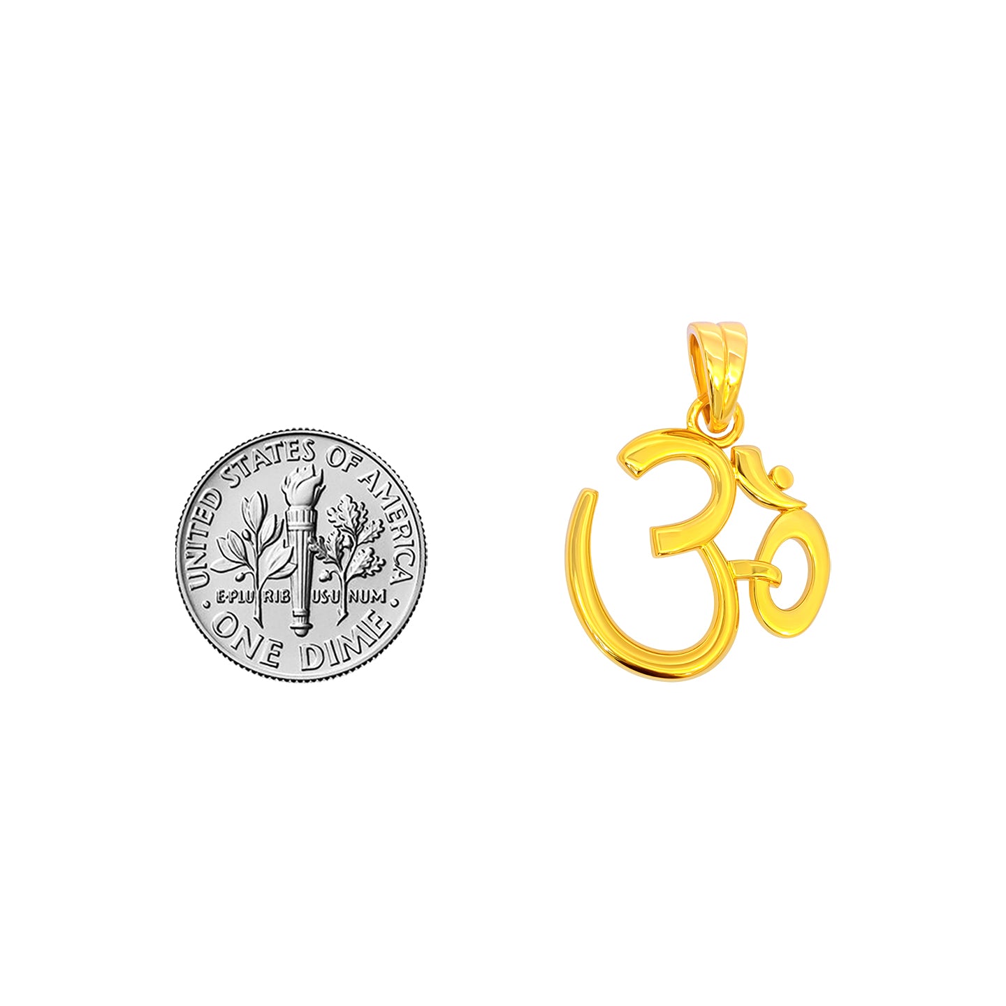22K Yellow Gold Religious Om Medium Pendants with gold weight of 2.62g