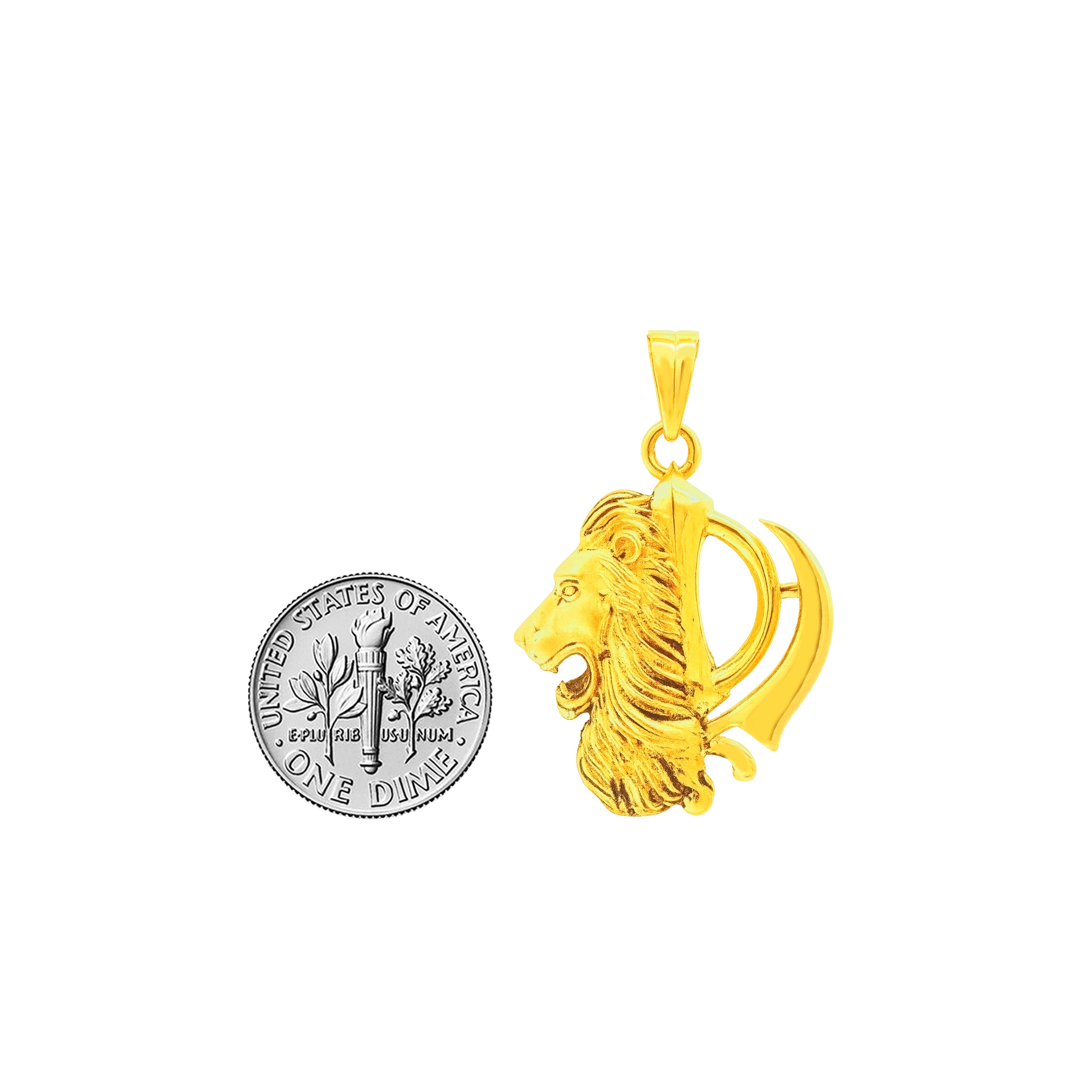 22K Yellow Gold Religious Khanda Medium Pendants with gold weight of 6.76g