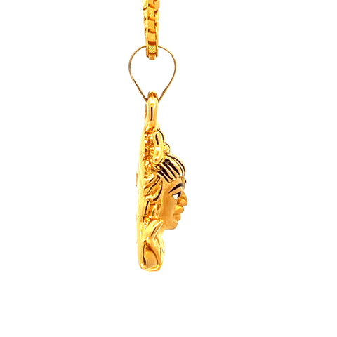 22K Yellow Gold Religious Vishnu Small Pendants with gold weight of 2g