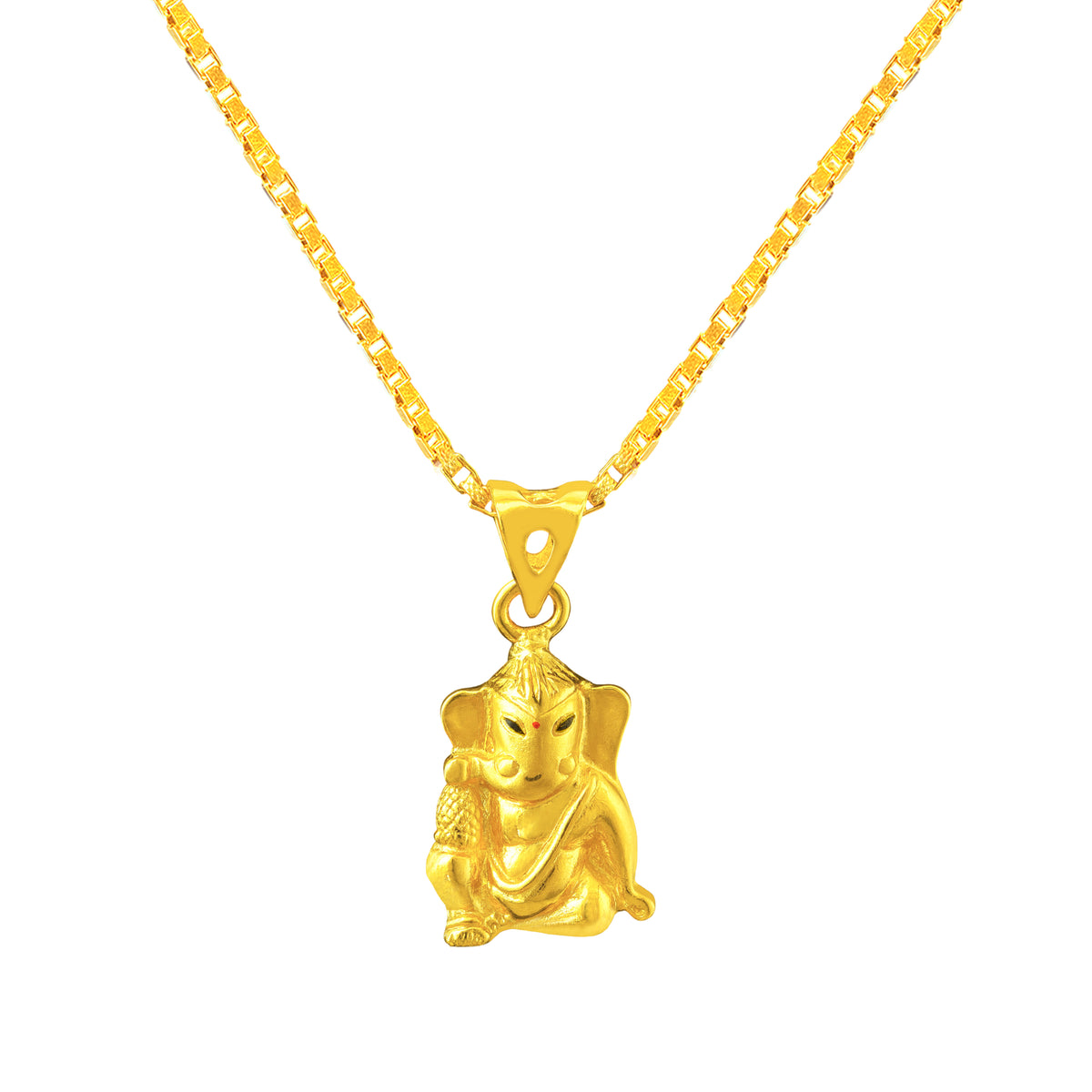 22K Yellow Gold Religious Ganesh Small Pendants with gold weight of 3.12g