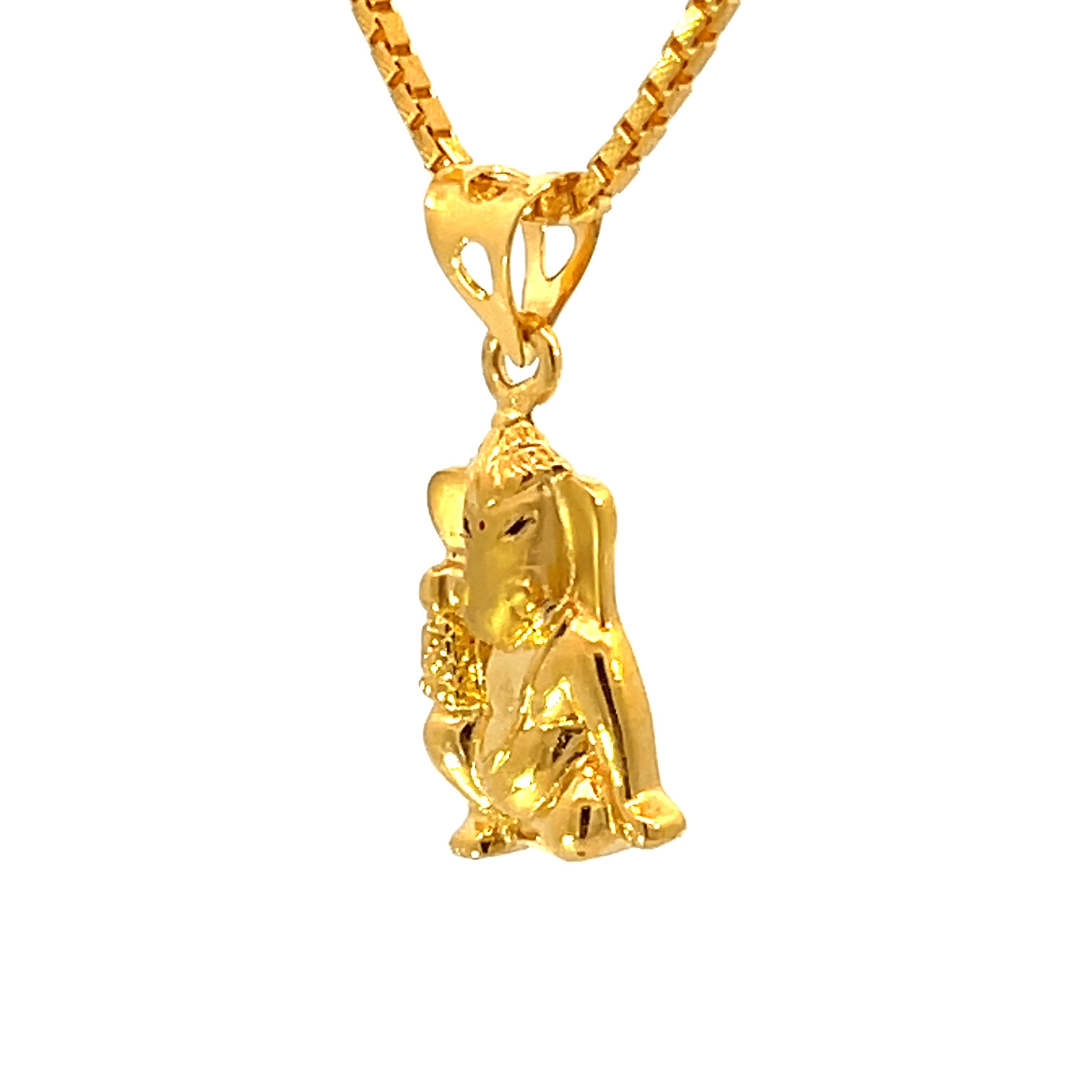 22K Yellow Gold Religious Ganesh Small Pendants with gold weight of 3.12g