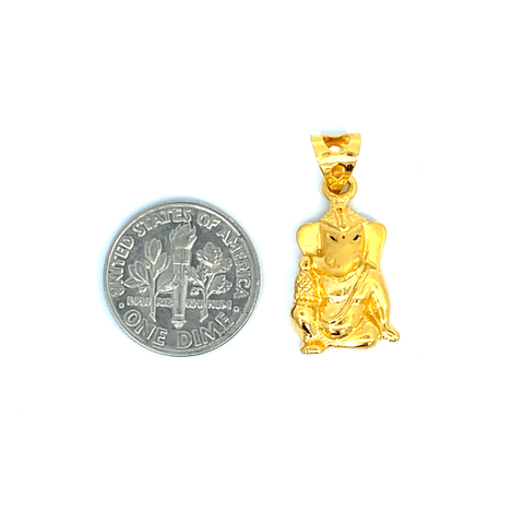 22K Yellow Gold Religious Ganesh Small Pendants with gold weight of 3.12g