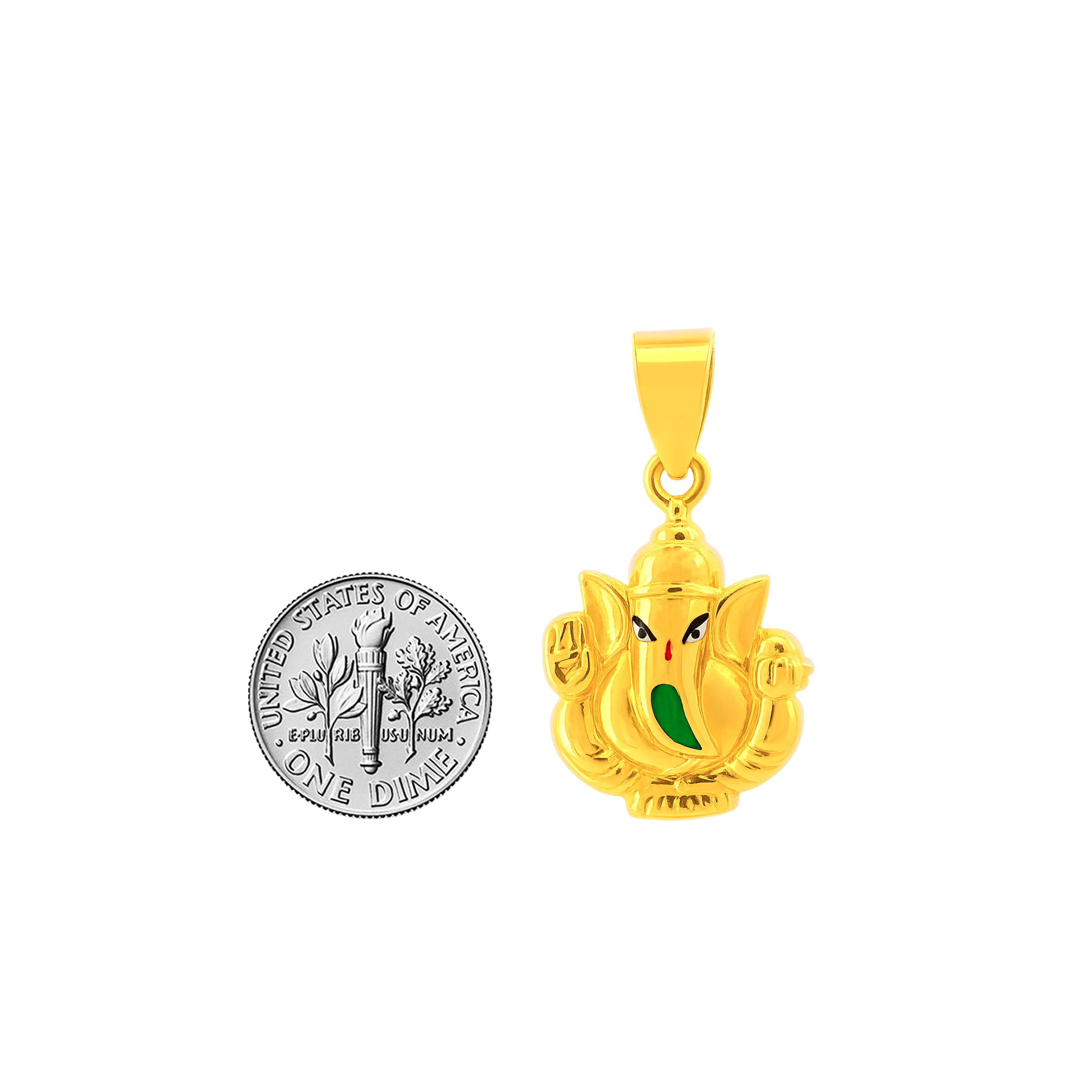 22K Yellow Gold Religious Ganesh Medium Pendants with gold weight of 2.88g