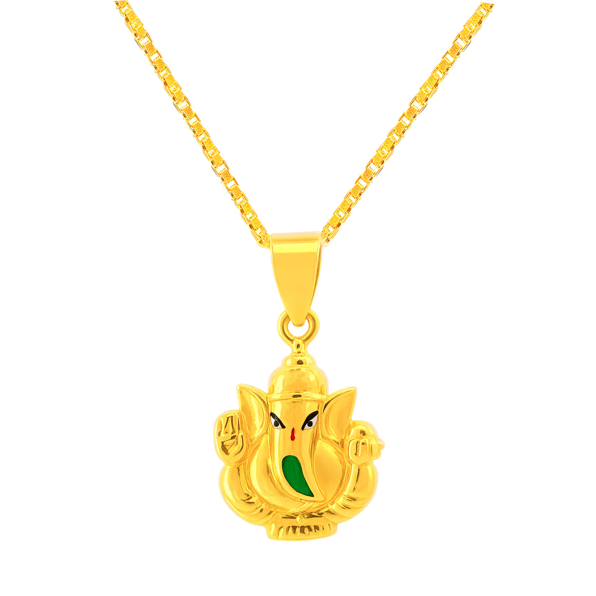 22K Yellow Gold Religious Ganesh Medium Pendants with gold weight of 2.88g
