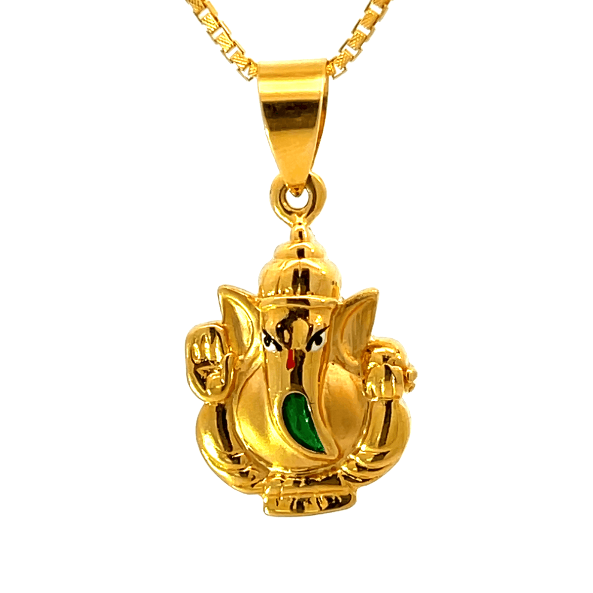 22K Yellow Gold Religious Ganesh Medium Pendants with gold weight of 2.88g