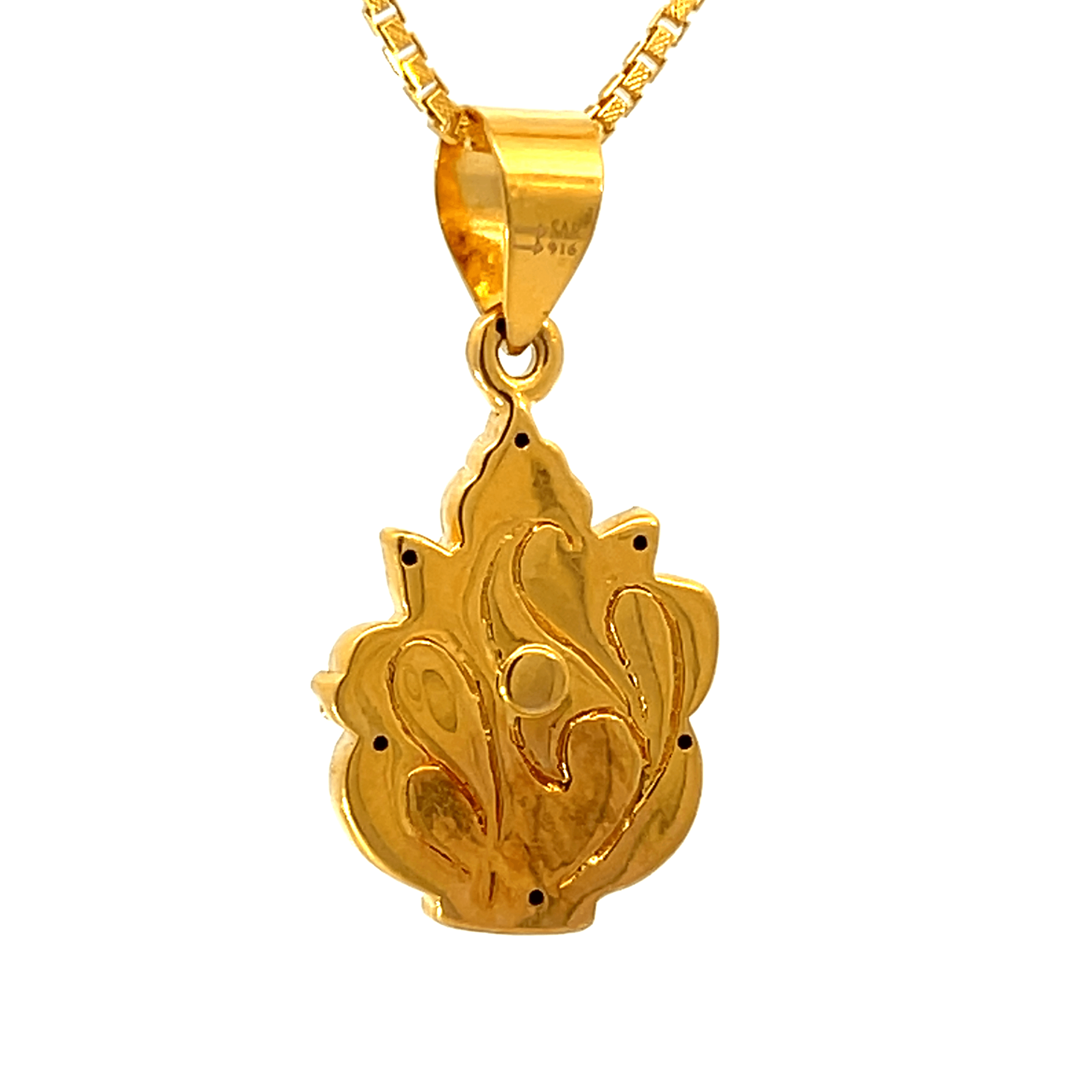 22K Yellow Gold Religious Ganesh Medium Pendants with gold weight of 2.88g