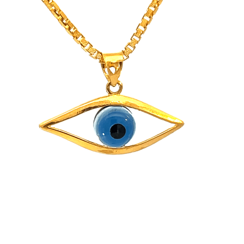 22K Yellow Gold Religious Evil Eye Medium Pendants with gold weight of 1.96g