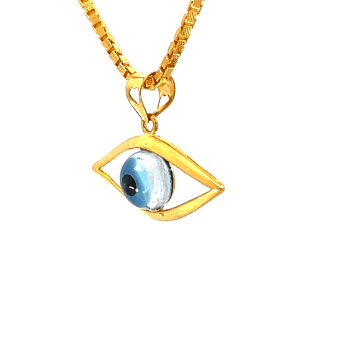 22K Yellow Gold Religious Evil Eye Medium Pendants with gold weight of 1.96g