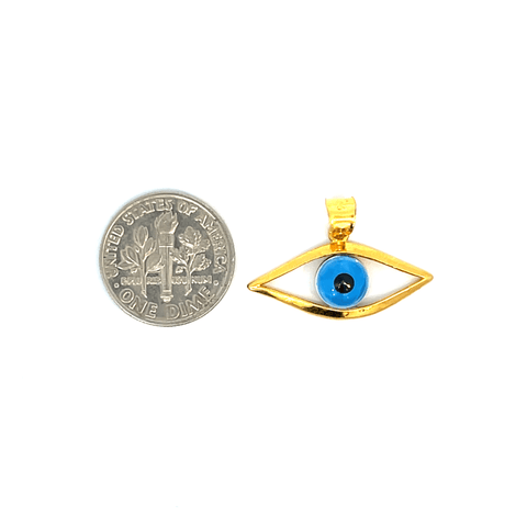 22K Yellow Gold Religious Evil Eye Medium Pendants with gold weight of 1.96g