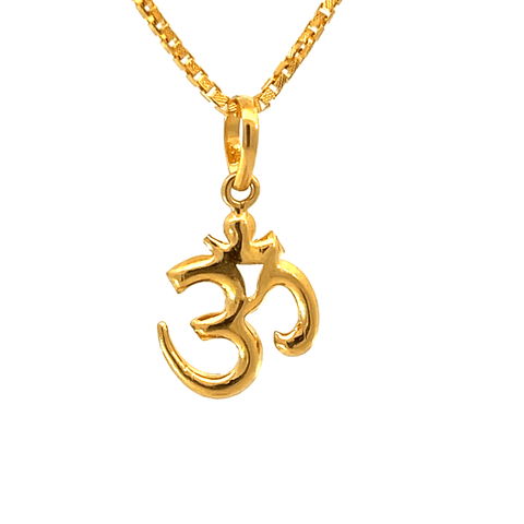 22K Yellow Gold Religious Om Medium Pendants with gold weight of 1.48g