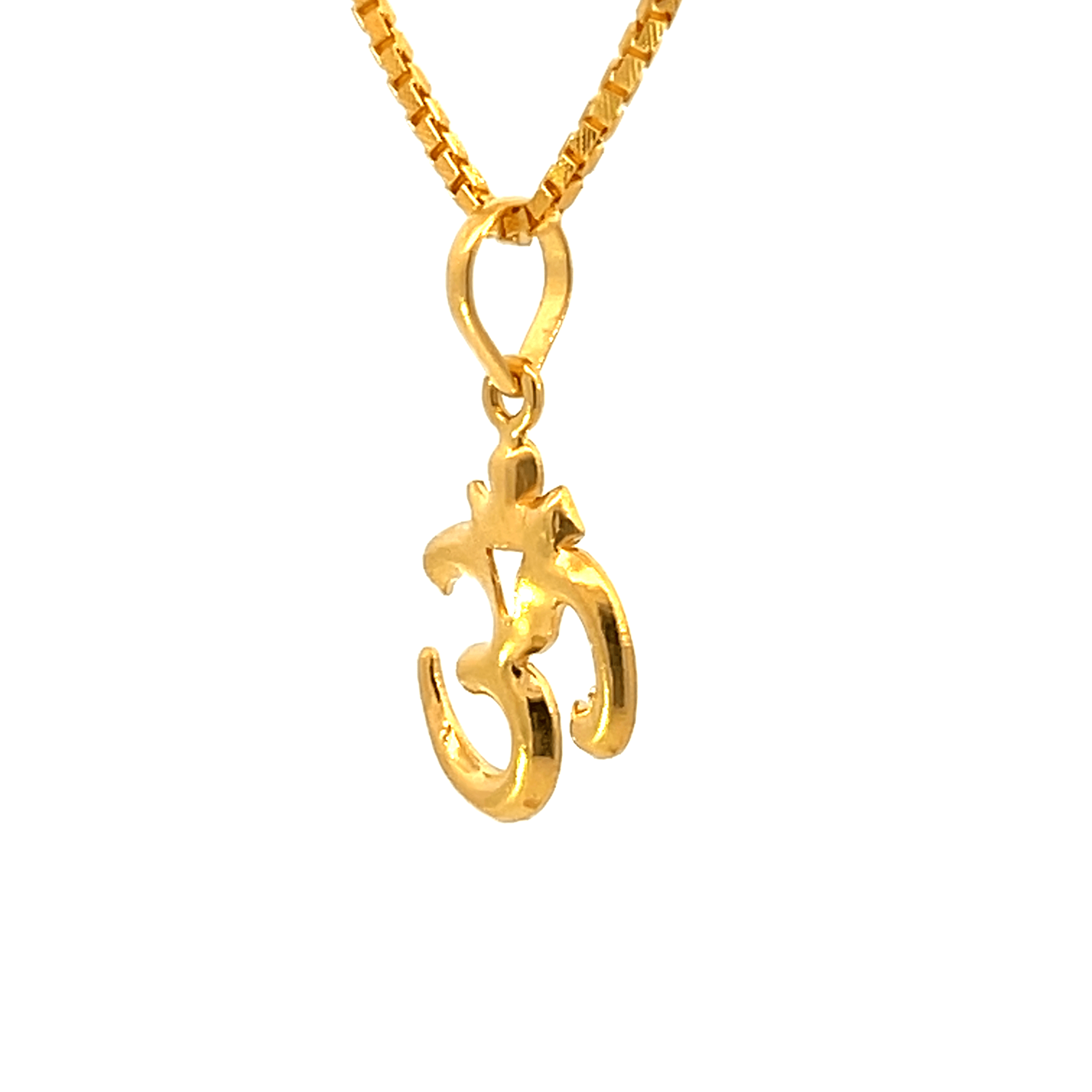 22K Yellow Gold Religious Om Medium Pendants with gold weight of 1.48g