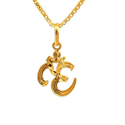 22K Yellow Gold Religious Om Medium Pendants with gold weight of 1.48g