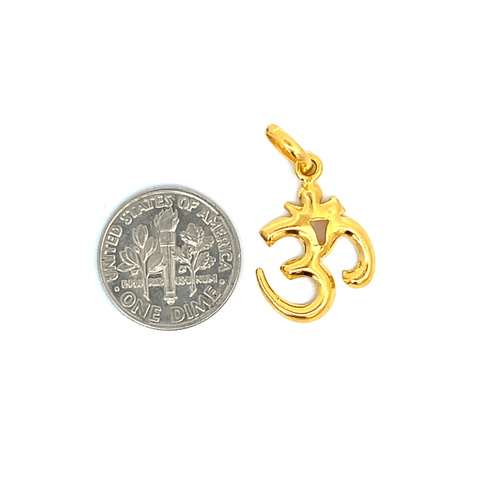 22K Yellow Gold Religious Om Medium Pendants with gold weight of 1.48g