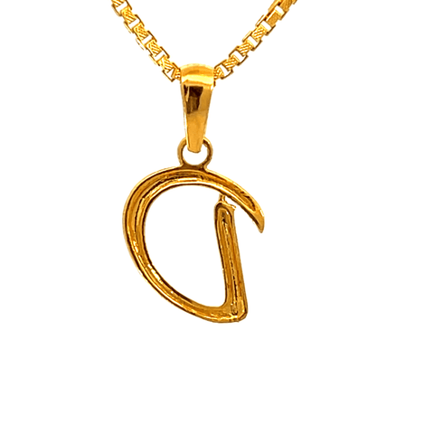 22K Yellow Gold Initial Initial D Pendants with gold weight of 1.72g