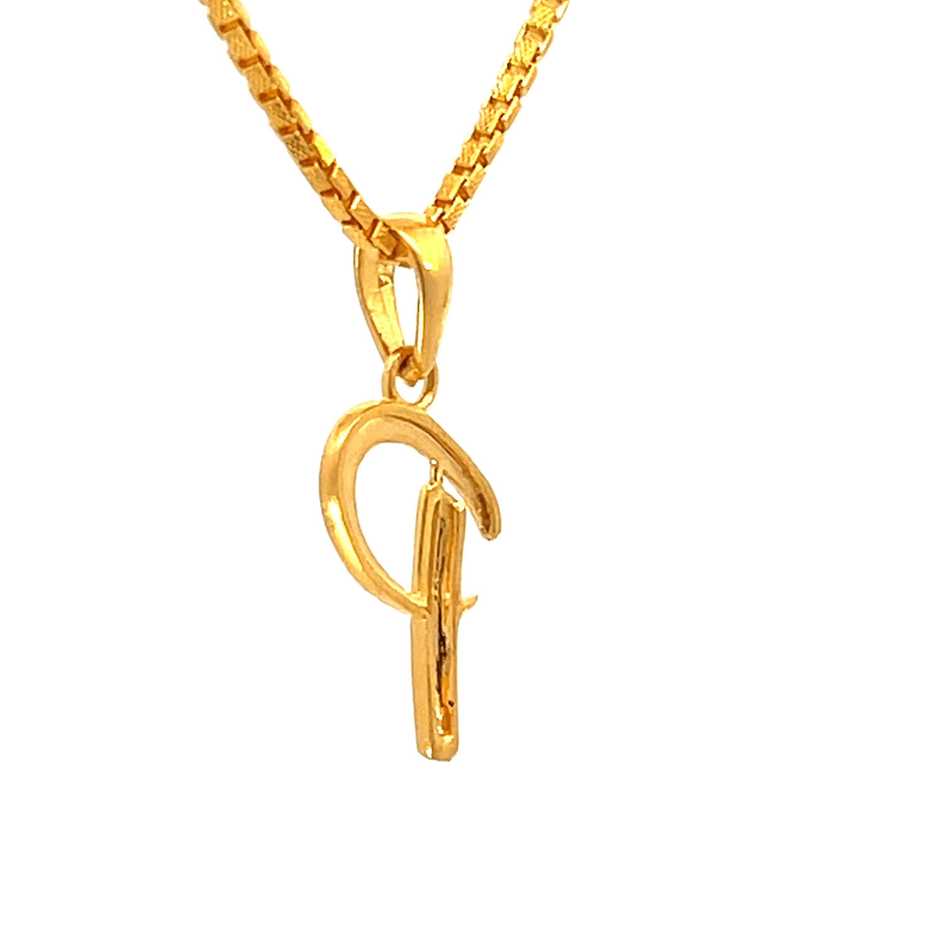 22K Yellow Gold Initial Initial P Pendants with gold weight of 1.45g