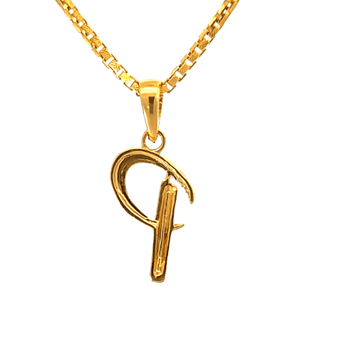 22K Yellow Gold Initial Initial P Pendants with gold weight of 1.45g