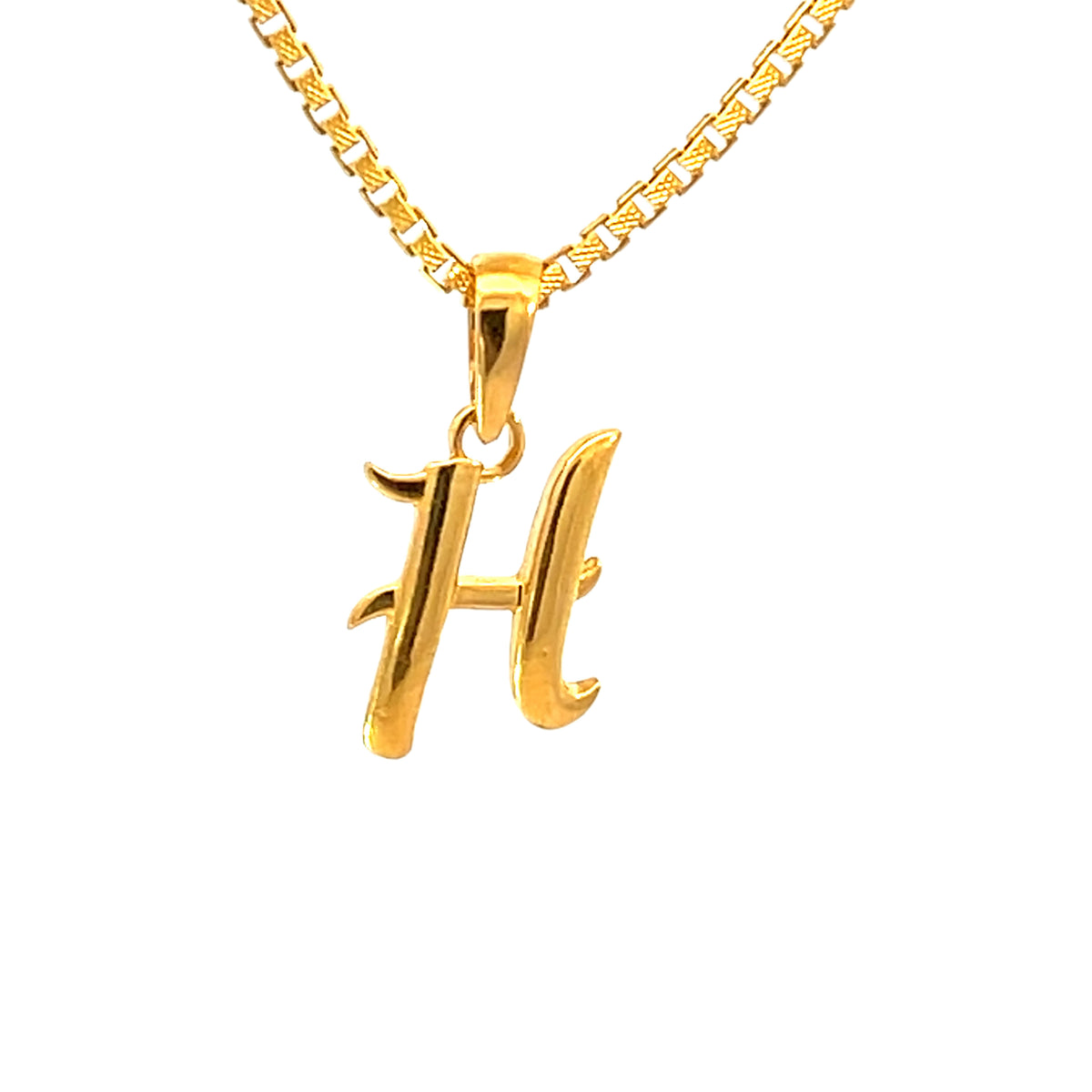 22K Yellow Gold Initial Initial H Pendants with gold weight of 1.48g