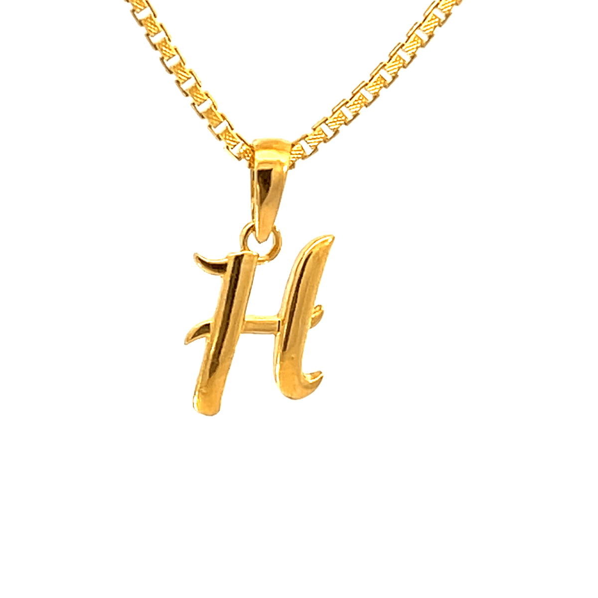 22K Yellow Gold Initial Initial H Pendants with gold weight of 1.48g