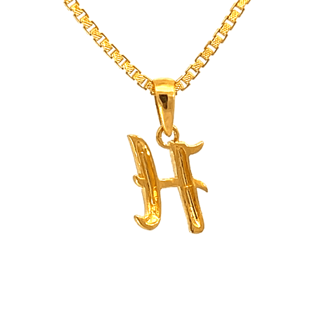 22K Yellow Gold Initial Initial H Pendants with gold weight of 1.48g