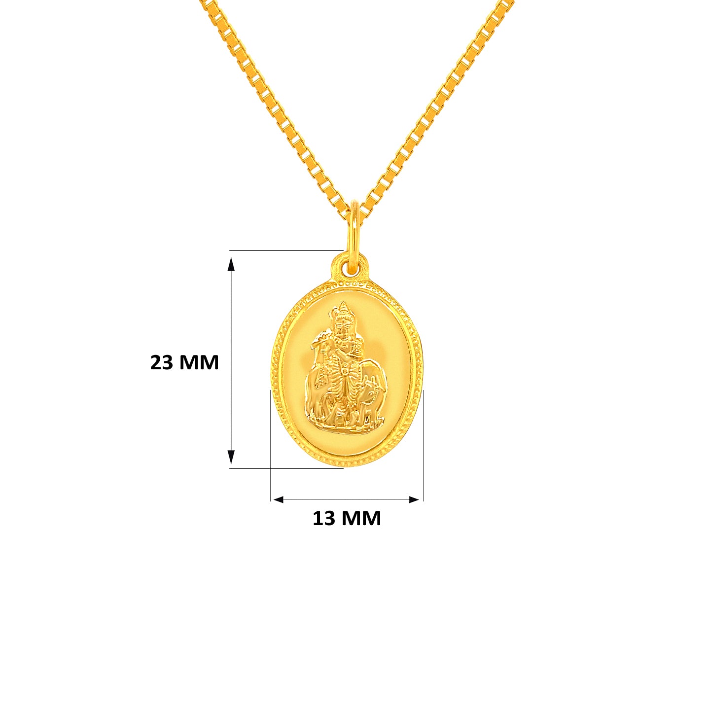 22K Gold Reversible Krishna and OM Oblong Pendant