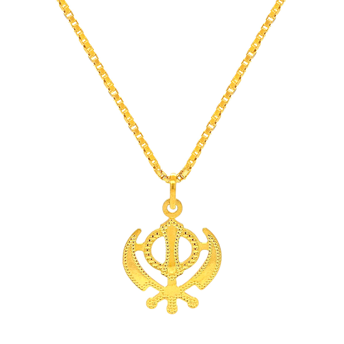 22K Gold Religious Khanda Sikh Pendant