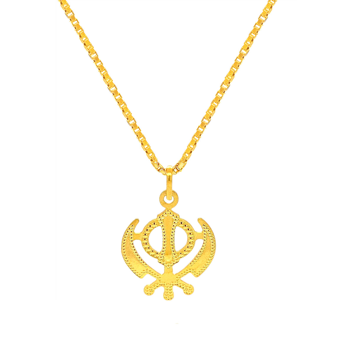 22K Gold Religious Khanda Sikh Pendant